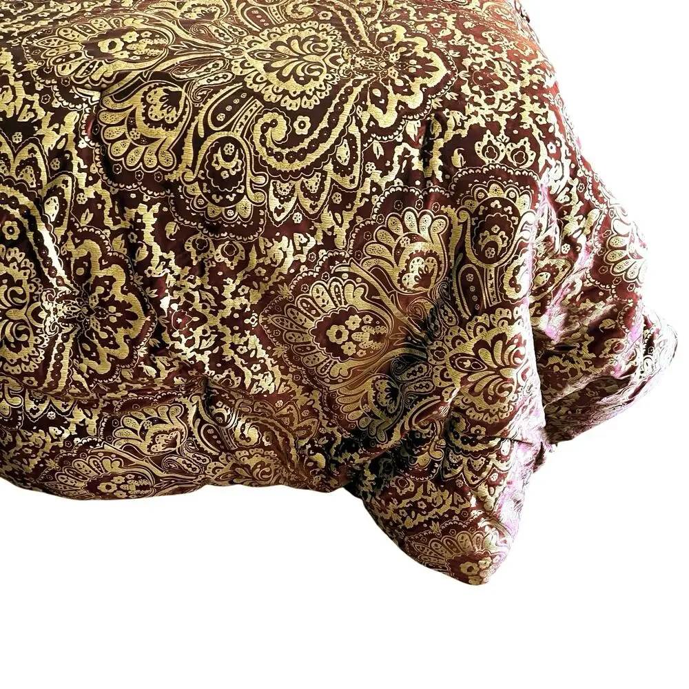 Croscill baroque metallic gold comforter velour bed skirt and pillow covers set